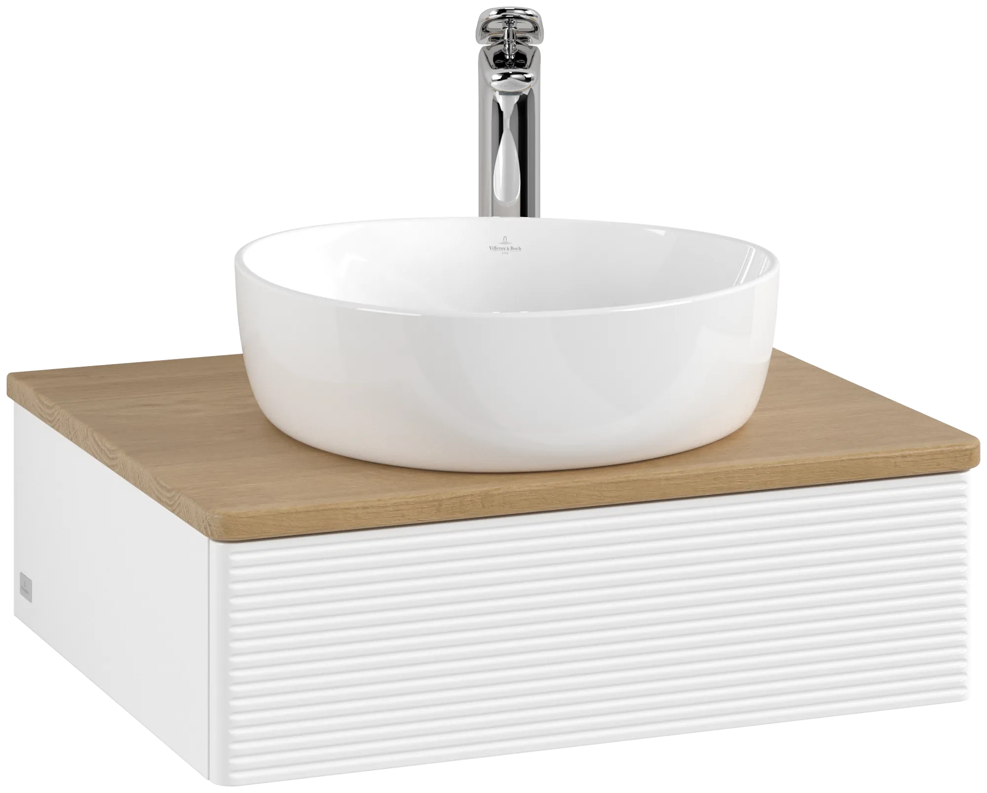 Villeroy & Boch Antao Waschbeckenunterschrank L07_5, 600x190x500 mm, Holz, White Matt Lacquer / Honey Oak