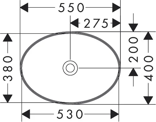 Hansgrohe Aufsatzwaschtisch Xuniva D, weiß, 550x400x130 mm, glänzend, ohne Hahnloch und Überlauf Hansgrohe Aufsatzwaschtisch Xuniva D, weiß, 550x400x130 mm, glänzend, ohne Hahnloch und Überlauf