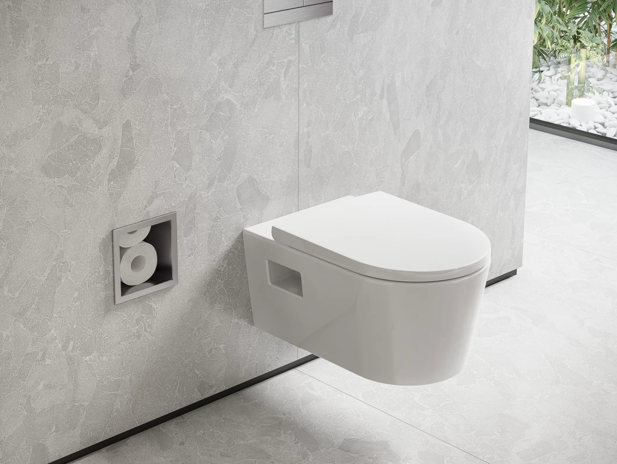 Hansgrohe XtraStoris Original Einbau Toilettenpapierhalter mit Vorratsbehälter für 6 Rollen, Edelstahl gebürstet
