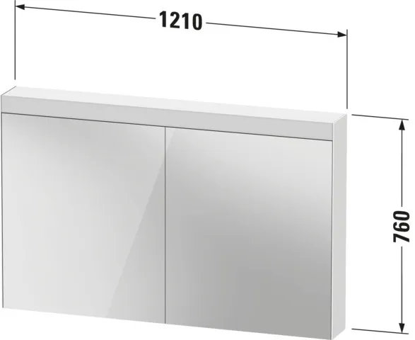 Duravit Spiegelschrank „Licht & Spiegel“ 121 × 76 × 14,8 cm