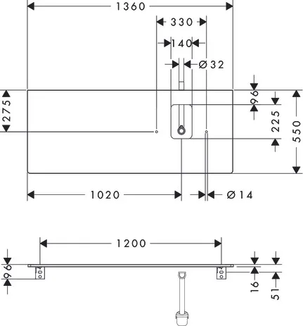 Xelu Q Konsole 1360/550 mit Ausschnitt rechts für Aufsatzwaschtisch mit Hahnloch Weiß Hochglanz Xelu Q Konsole 1360/550 mit Ausschnitt rechts für Aufsatzwaschtisch mit Hahnloch Weiß Hochglanz