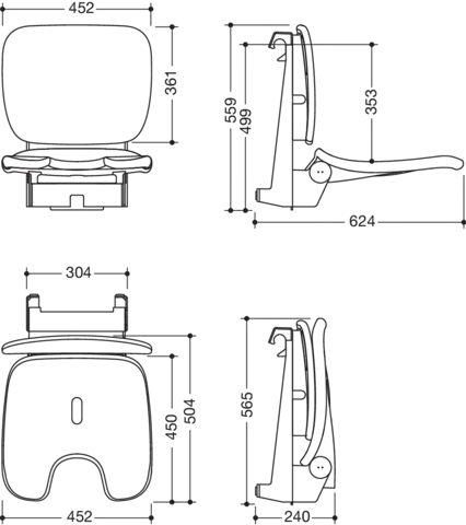 Einhängesitz „Serie 802 LifeSystem“ in Anthrazit glänzend / Anthrazit matt Einhängesitz „Serie 802 LifeSystem“ in Anthrazit glänzend / Anthrazit matt