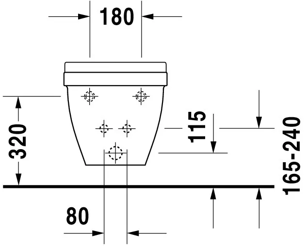 Duravit Wand-Bidet „Starck 3“, Befestigung verdeckt 36,5 × 54 × 33,5 cm Duravit Wand-Bidet „Starck 3“, Befestigung verdeckt 36,5 × 54 × 33,5 cm