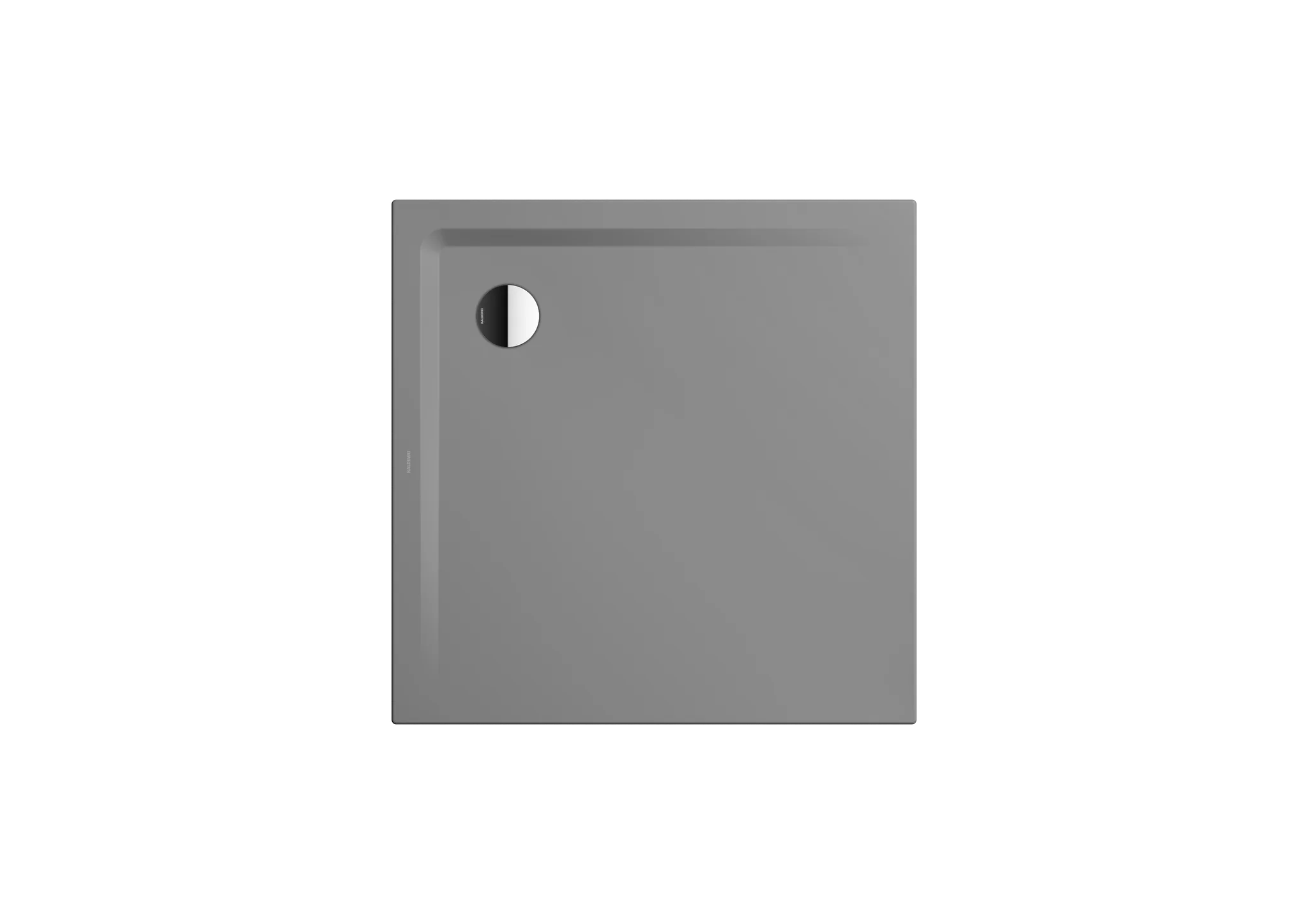 Kaldewei SUPERPLAN Duschfläche 1000x1000 mm, cool grey 40, bodengleich, Eckablauf, 2-seitig begehbar