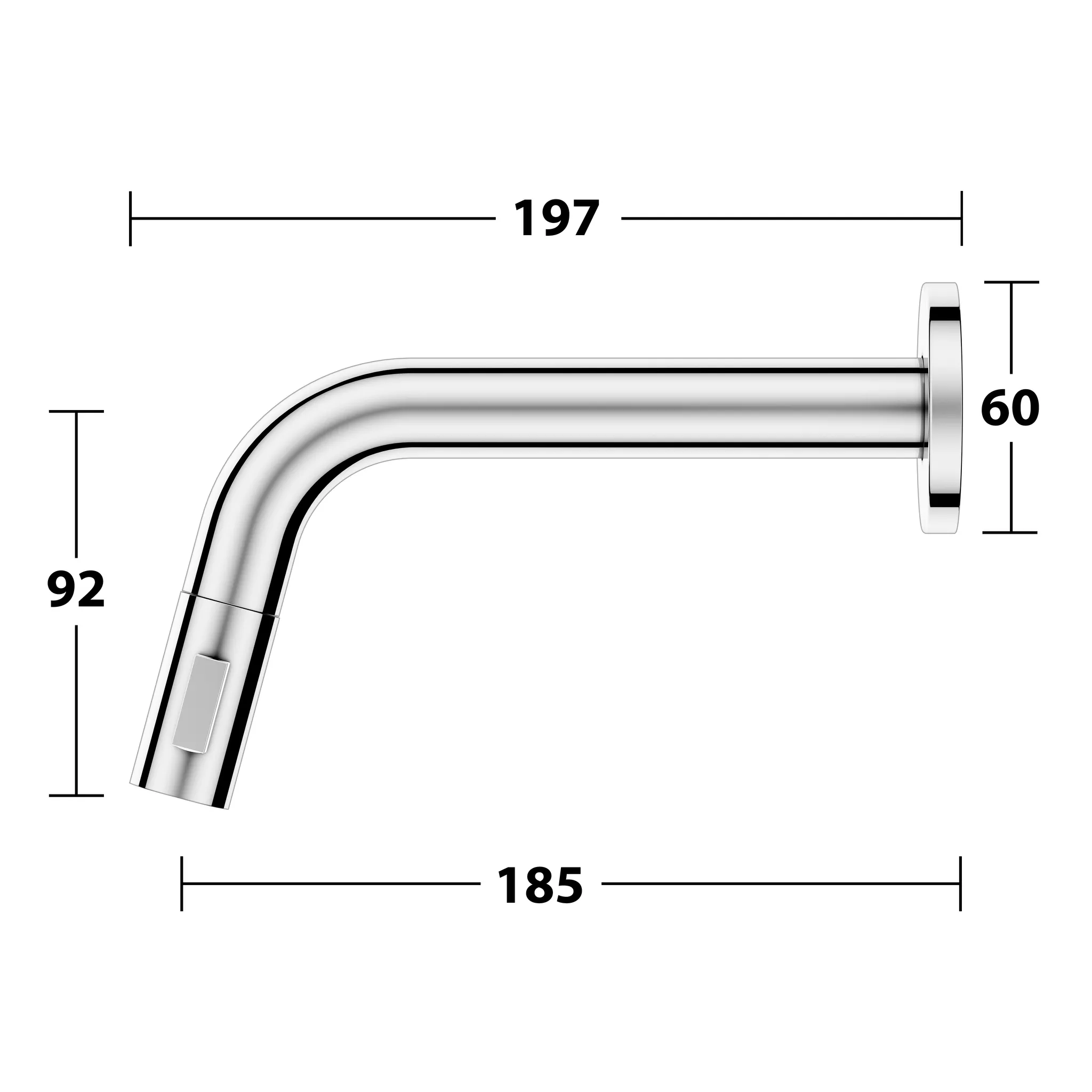 IXMO Wandauslaufventil UP für Wandmontage, rund Ausladung 185 mm / IXMO Soft verchromt IXMO Wandauslaufventil UP für Wandmontage, rund Ausladung 185 mm / IXMO Soft verchromt