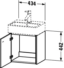 Duravit Waschtischunterschrank wandhängend „Brioso“ 43,4 × 44,2 × 33,9 cm in Eiche Schwarz