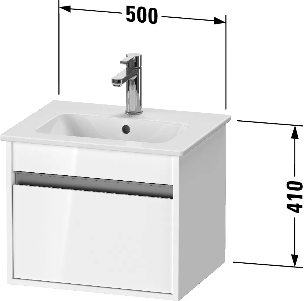 Duravit Waschtischunterschrank wandhängend „Ketho“ 50 × 41 × 41,2 cm in Betongrau Matt