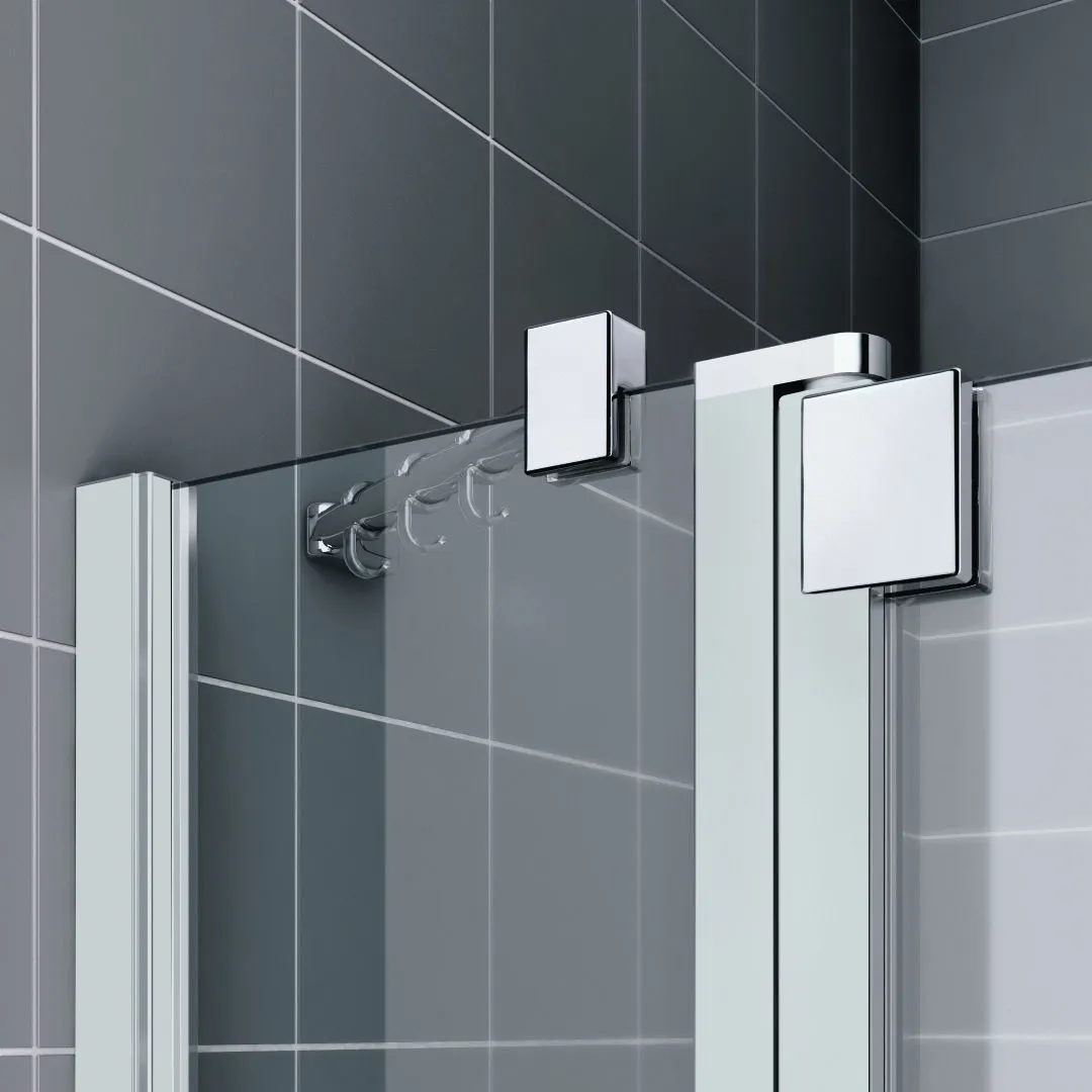 Kermi Pendeltür 1-flügelig mit Festfeld links für Nische und Ecke „RAYA“ Glas Klar, Profile Silber Mattglanz, BV: 843 - 883 mm GAK: 830 - 860 mm WE: 843 - 883 mm H: 2000 mm Kermi Pendeltür 1-flügelig mit Festfeld links für Nische und Ecke „RAYA“ Glas Klar, Profile Silber Mattglanz, BV: 843 - 883 mm GAK: 830 - 860 mm WE: 843 - 883 mm H: 2000 mm