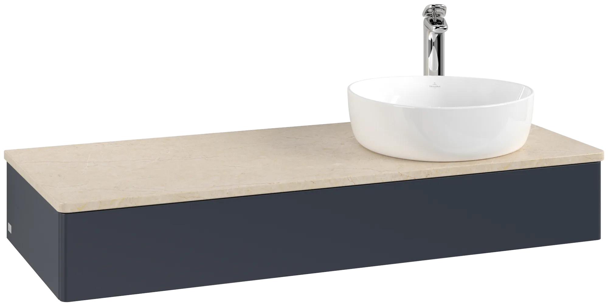 Villeroy & Boch Antao Waschbeckenunterschrank L12_5, 1200x190x500mm, Midnight Blue Matt Lacquer / Botticino