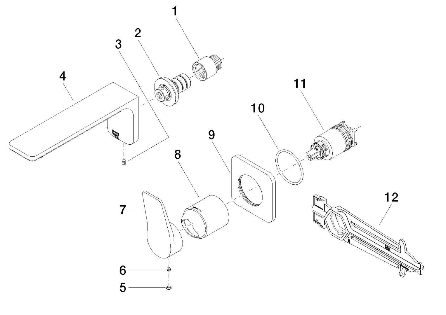 Waschtisch-Wand-Einhandbatterie ohne Ablaufgarnitur LISSÉ Chrom 36860845 Waschtisch-Wand-Einhandbatterie ohne Ablaufgarnitur LISSÉ Chrom 36860845