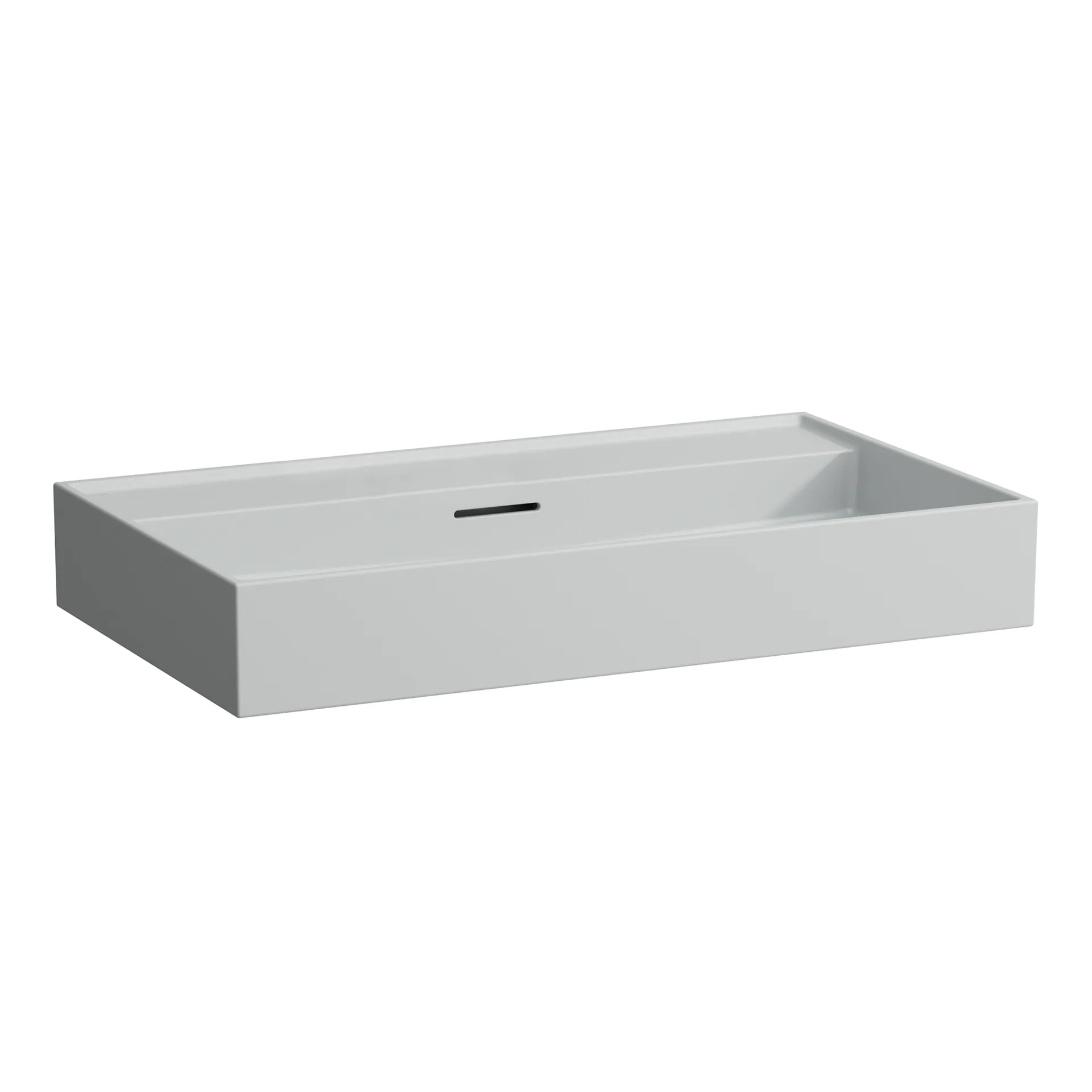 Laufen Aufsatz-Waschtisch KARTELL Laufen, 460x800x145 mm, grau matt, Standardablauf mit Überlauf
