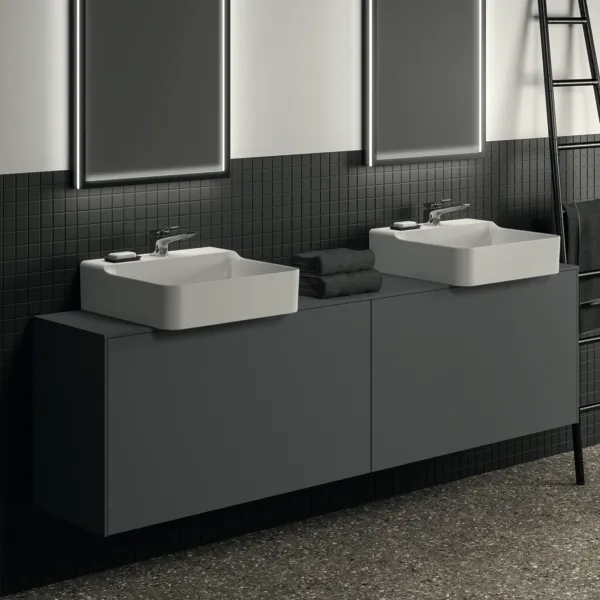 Ideal Standard Waschtischunterschrank „Conca“ 198,7 × 55 × 37,3 cm Anthrazit matt lackiert