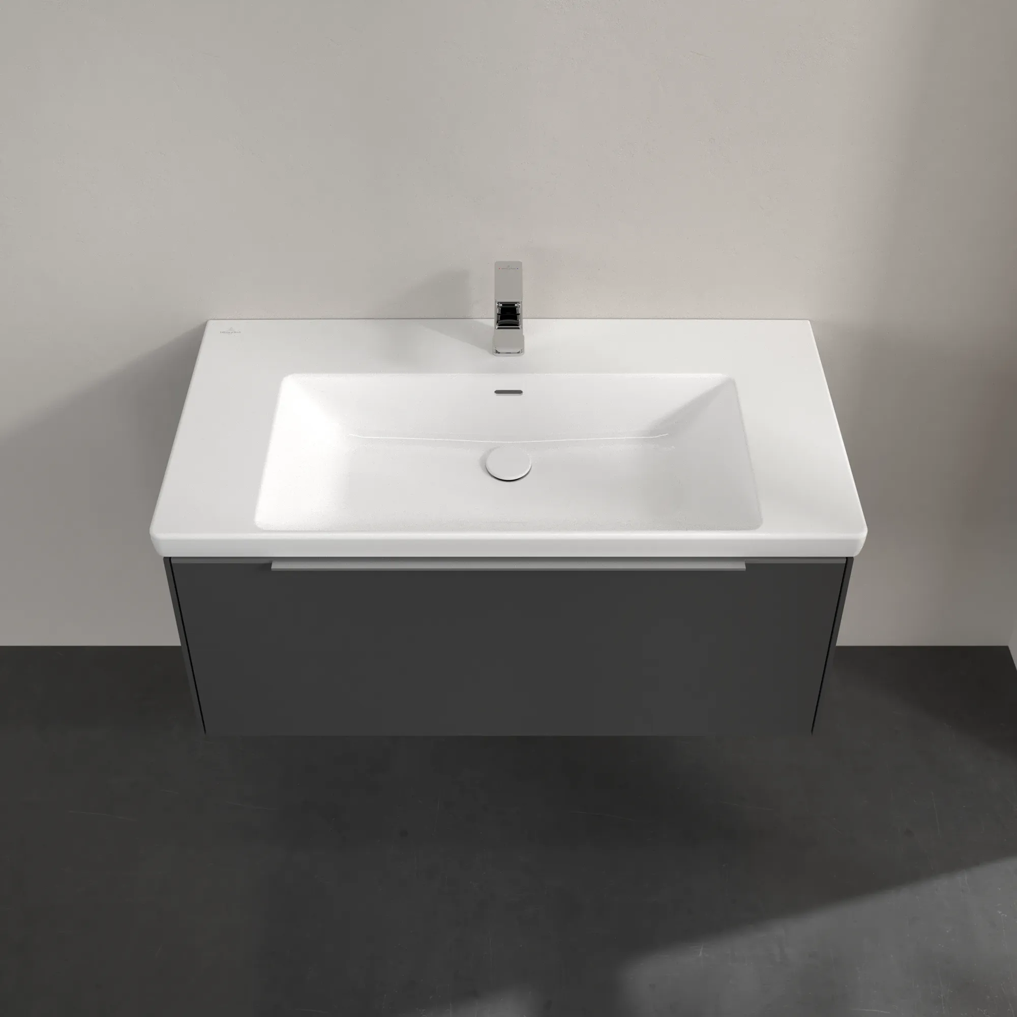 Villeroy & Boch Waschtischunterschrank „Subway 3.0“ für Schrankwaschtisch 973 × 429 × 478 mm Graphite, für Becken mittig