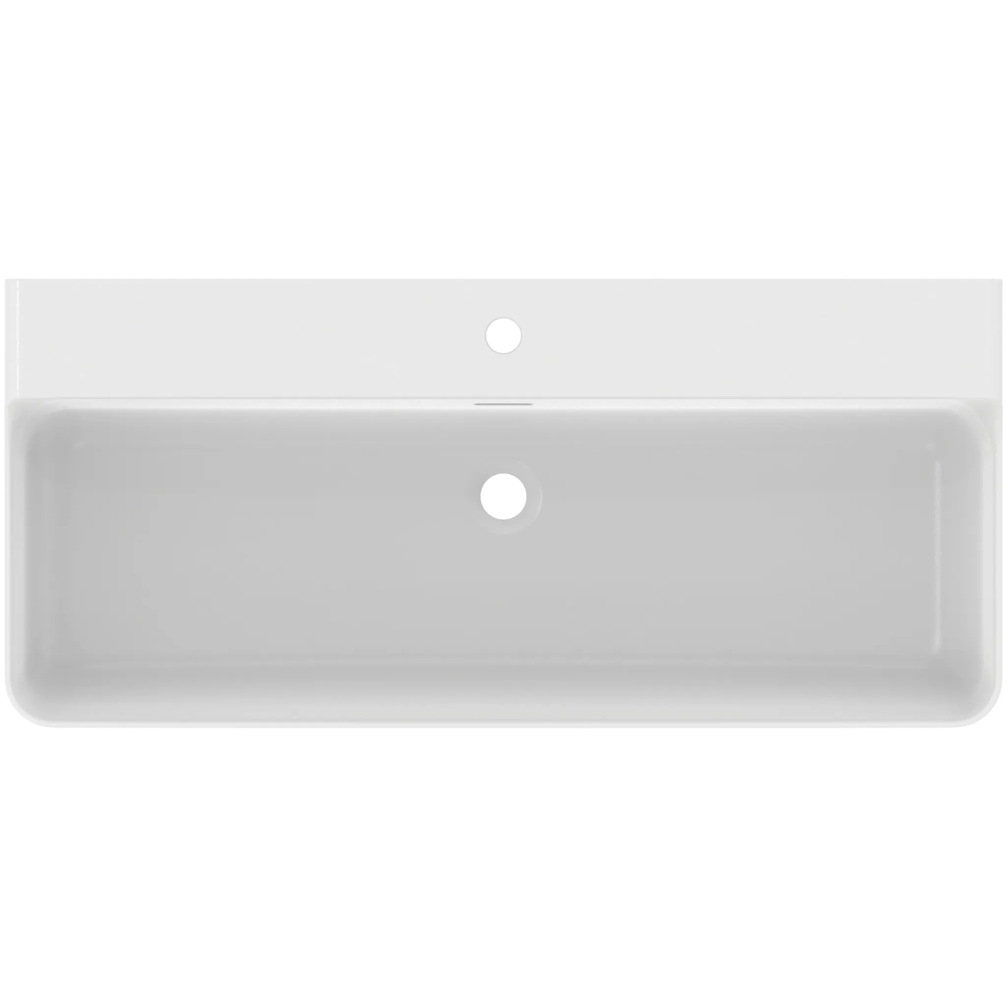 Waschbecken „Conca“ 100 × 45 × 16,5 cm, Hahnlochposition mittig in Seidenweiß
