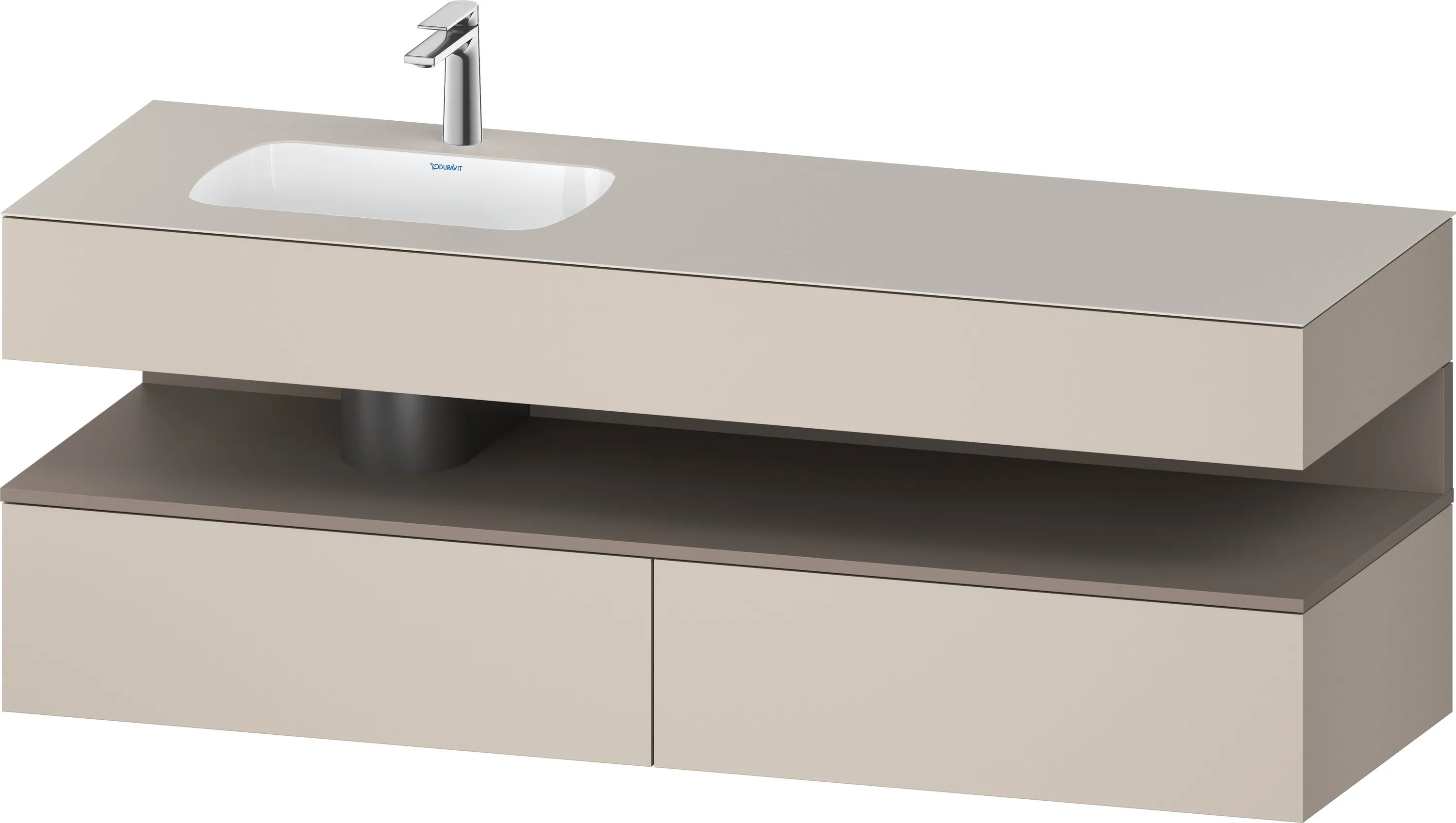 Einbauwaschtisch mit Konsolenwaschtischunterbau „Qatego“ 160 × 50 × 60 cm, ohne Beleuchtung Einbauwaschtisch mit Konsolenwaschtischunterbau „Qatego“ 160 × 50 × 60 cm, ohne Beleuchtung