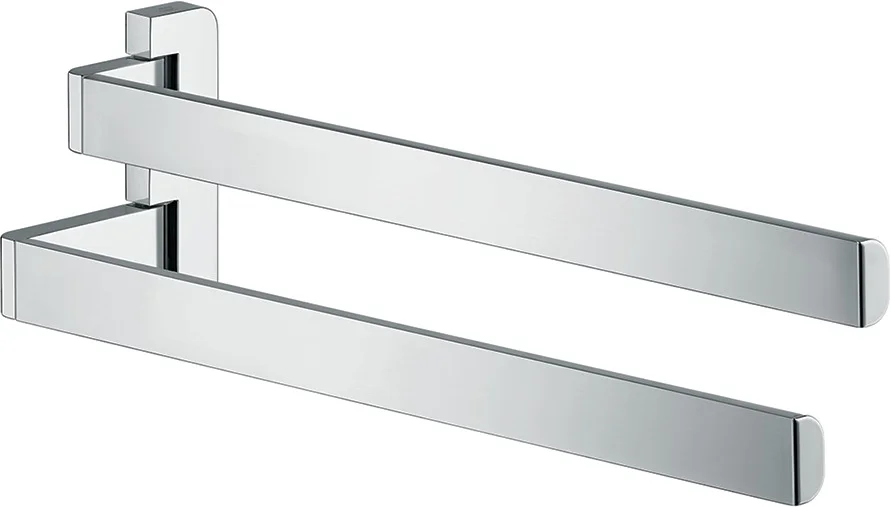 Hansgrohe AXOR Universal Softsquare Handtuchhalter zweiarmig, Chrom, 409 mm Länge, schwenkbar, verdeckte Befestigung