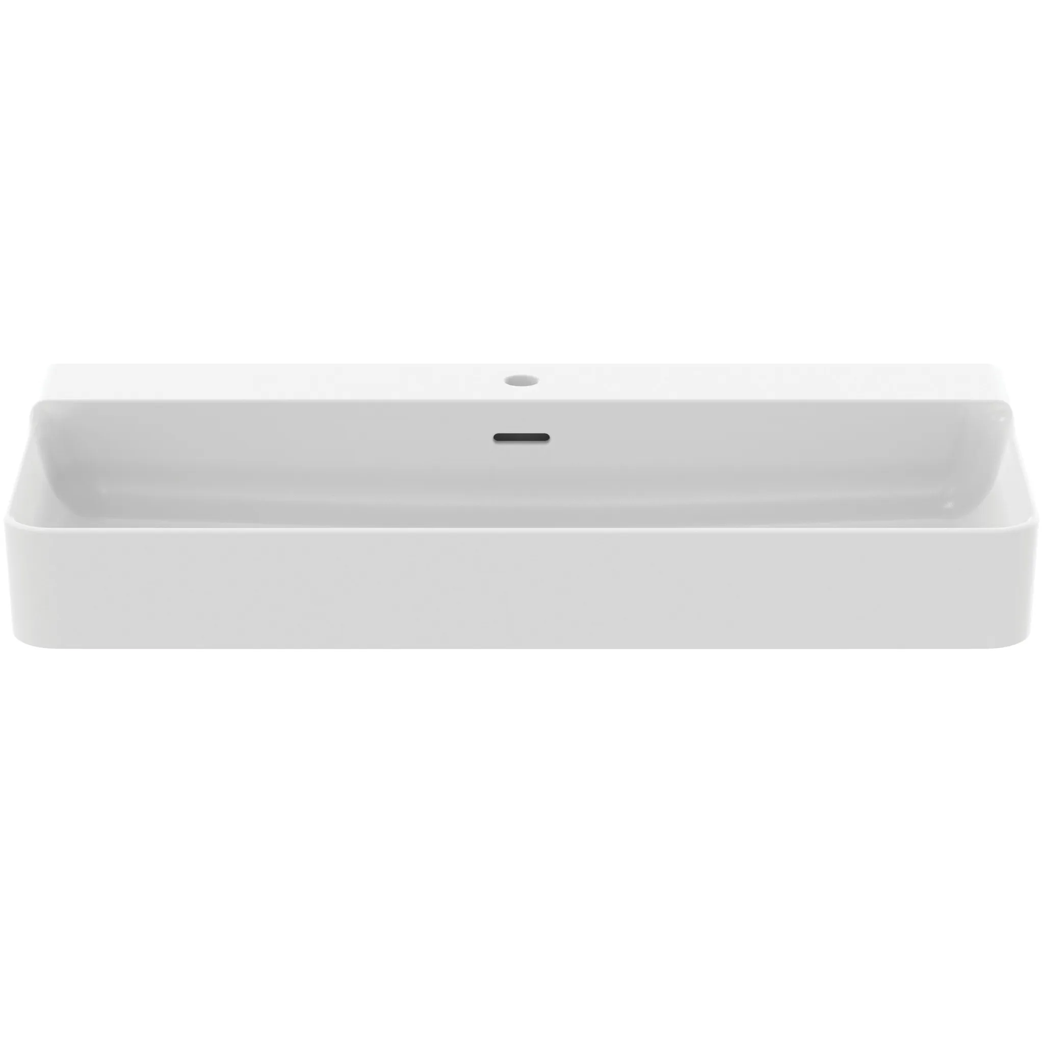 Waschbecken „Conca“ 100 × 45 × 16,5 cm, Hahnlochposition mittig in Seidenweiß