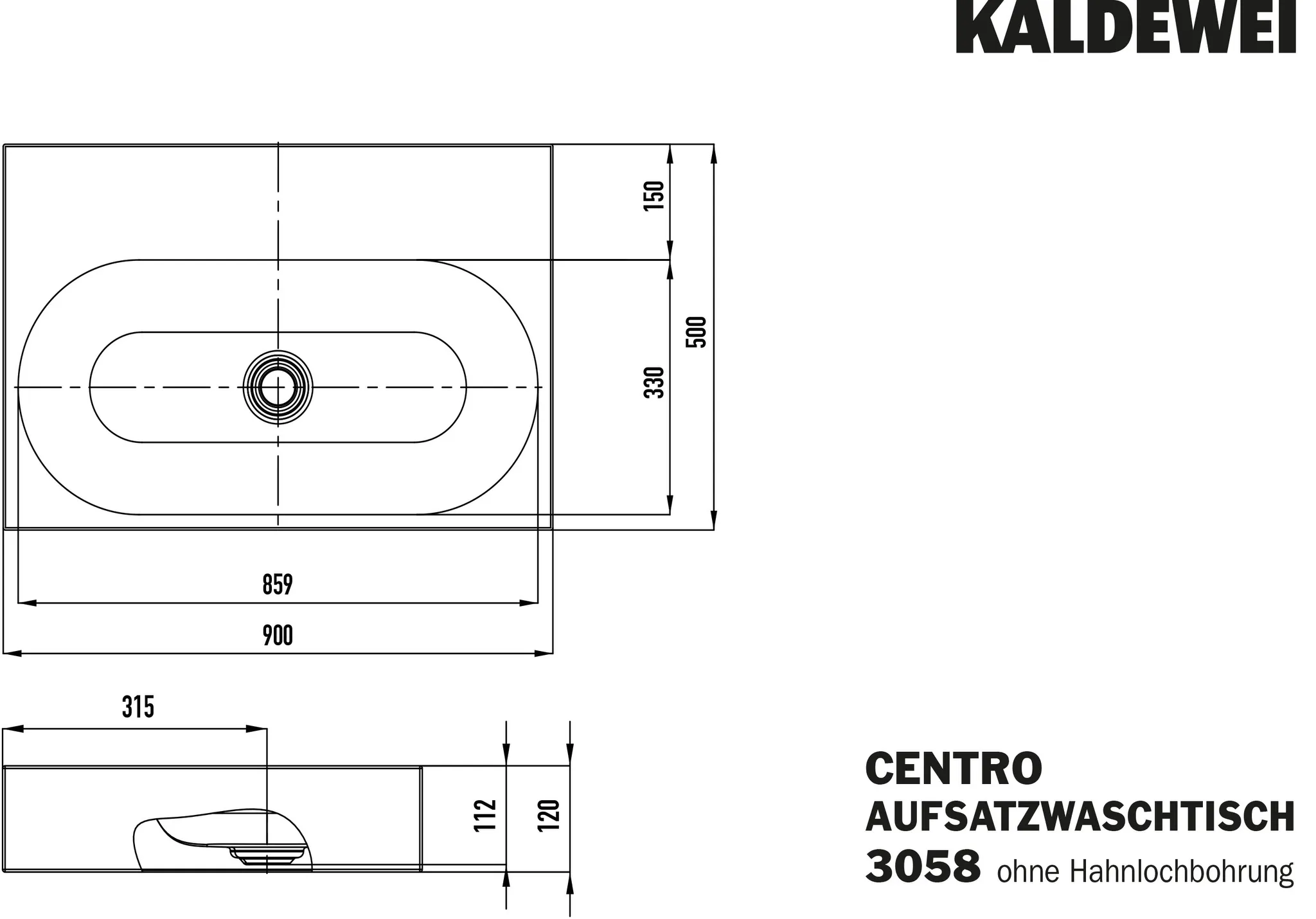 Aufsatzwaschtisch „Centro“ 90 × 50 cm, ohne Hahnlochbohrung in alpinweiß, mit Perl-Effekt Aufsatzwaschtisch „Centro“ 90 × 50 cm, ohne Hahnlochbohrung in alpinweiß, mit Perl-Effekt