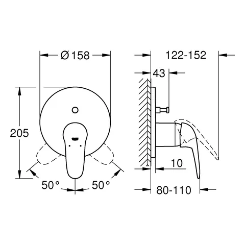 Einhand-Wannenbatterie Eurostyle 24047_3, Fertigmontageset für Rapido SmartBox, Hebel geschlossen, chrom Einhand-Wannenbatterie Eurostyle 24047_3, Fertigmontageset für Rapido SmartBox, Hebel geschlossen, chrom