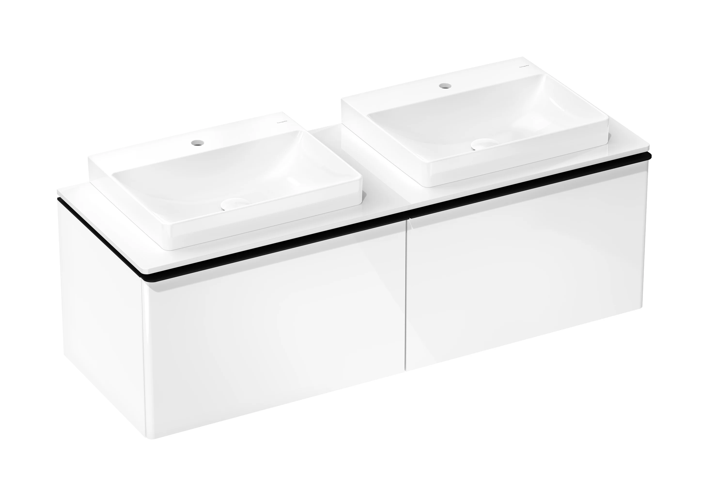 Hansgrohe Xelu Q Aufsatzwaschtisch, weiß, 600x480 mm, geschliffen, SmartClean, glänzend, ohne Überlauf