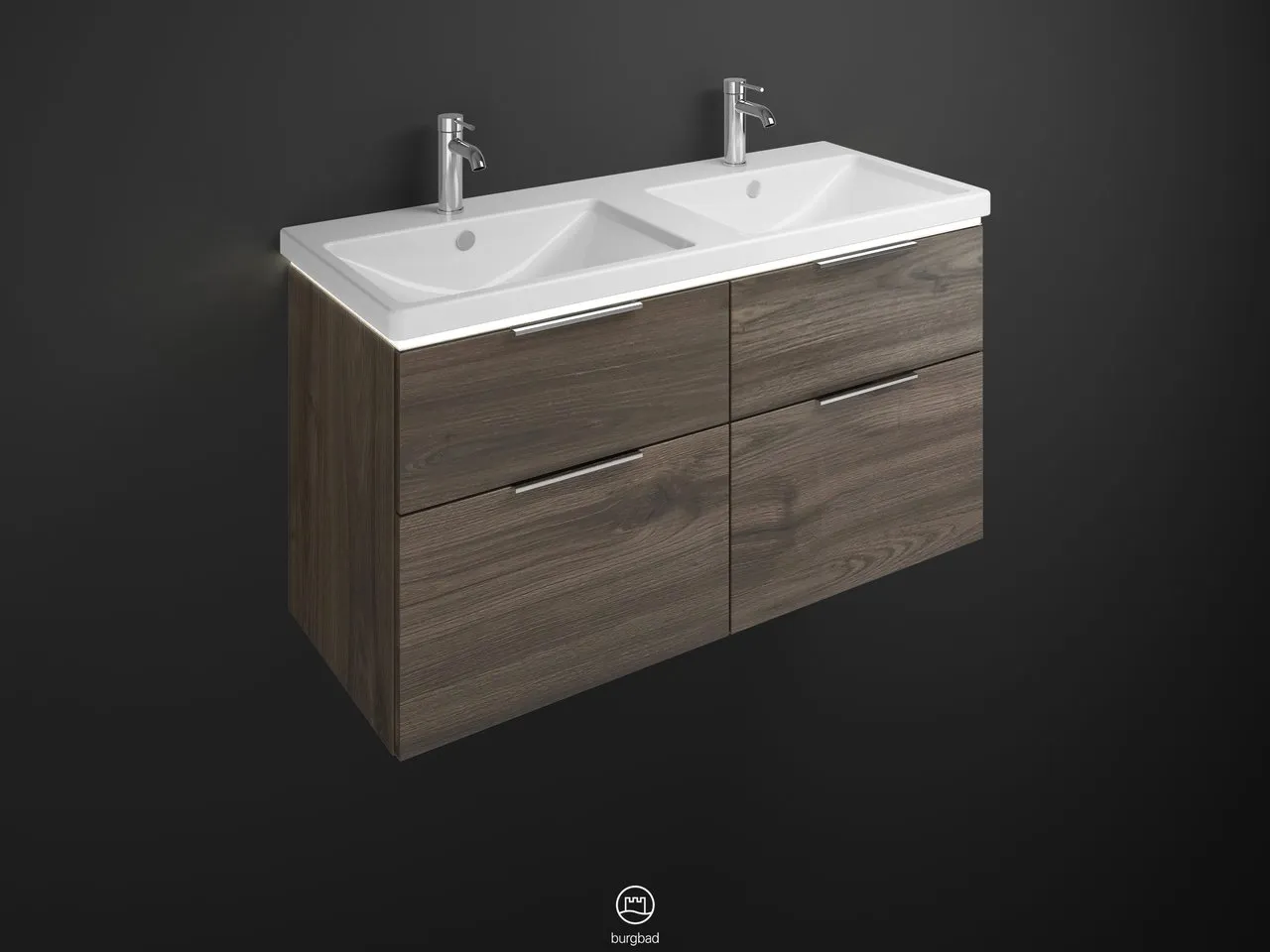 burgbad Badmöbelset Keramik-Waschtisch inkl. Waschtischunterschrank „Eqio“ 123 × 66,5 × 49 cm Griffleiste, Chrom, in Eiche Dekor Cashmere burgbad Badmöbelset Keramik-Waschtisch inkl. Waschtischunterschrank „Eqio“ 123 × 66,5 × 49 cm Griffleiste, Chrom, in Eiche Dekor Cashmere