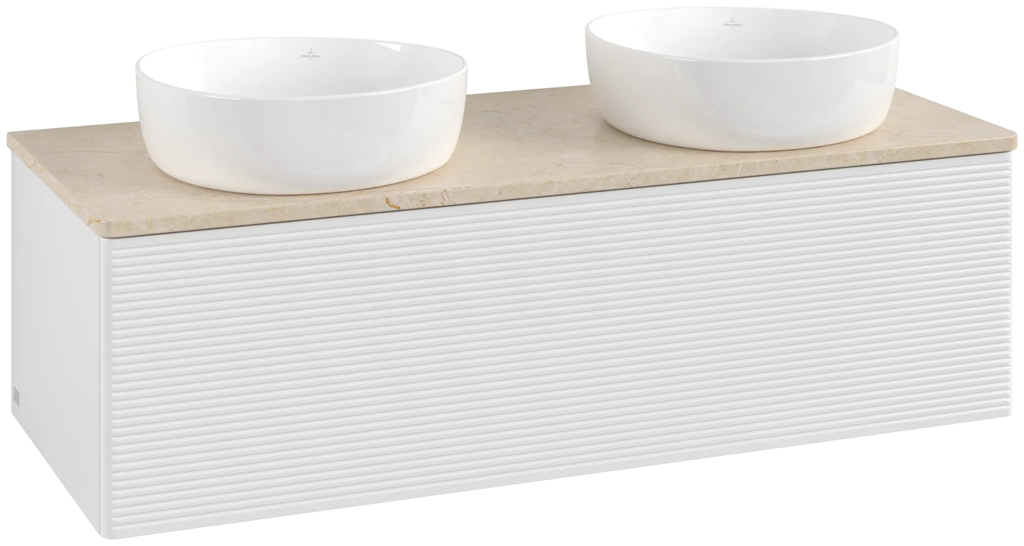 Villeroy & Boch Antao Waschbeckenunterschrank K35_1, 1200 x 360 x 500 mm, Glossy White Lacquer / Botticino