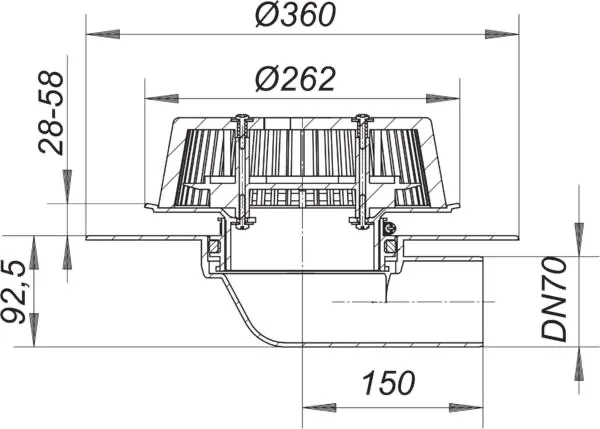 Power-Notablauf 86 D PVC, DN 70 Power-Notablauf 86 D PVC, DN 70