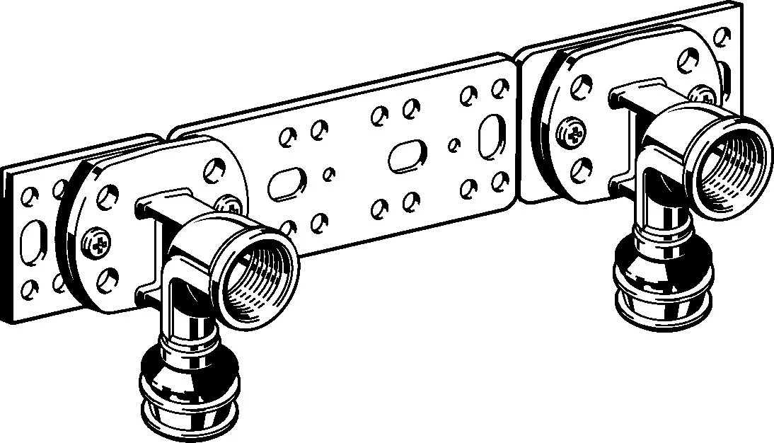 Viega „Raxofix“ Montageeinheit verzinkt 16 mm × 1/2″ × 80/100/150 mm Viega „Raxofix“ Montageeinheit verzinkt 16 mm × 1/2″ × 80/100/150 mm