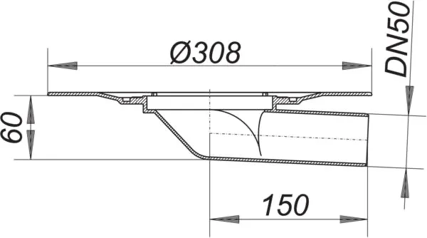Balkonablaufgehäuse 83 FPO-PP, DN 50