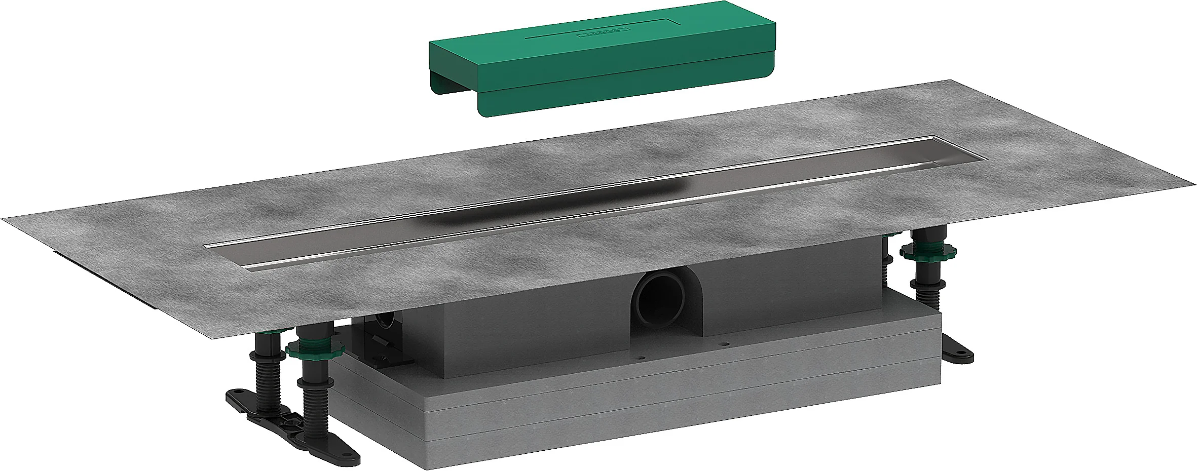 Hansgrohe uBox universal Komplettset für flache Installation 600 mm, passend zu RainDrain Rock und Match Fertigsets