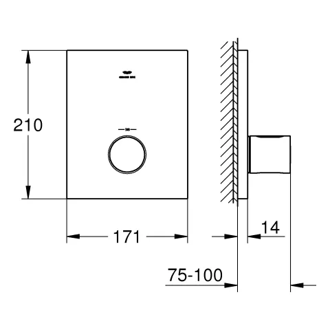 Grohe Grohtherm F Thermostat-Zentralbatterie 27619 chrom Grohe Grohtherm F Thermostat-Zentralbatterie 27619 chrom