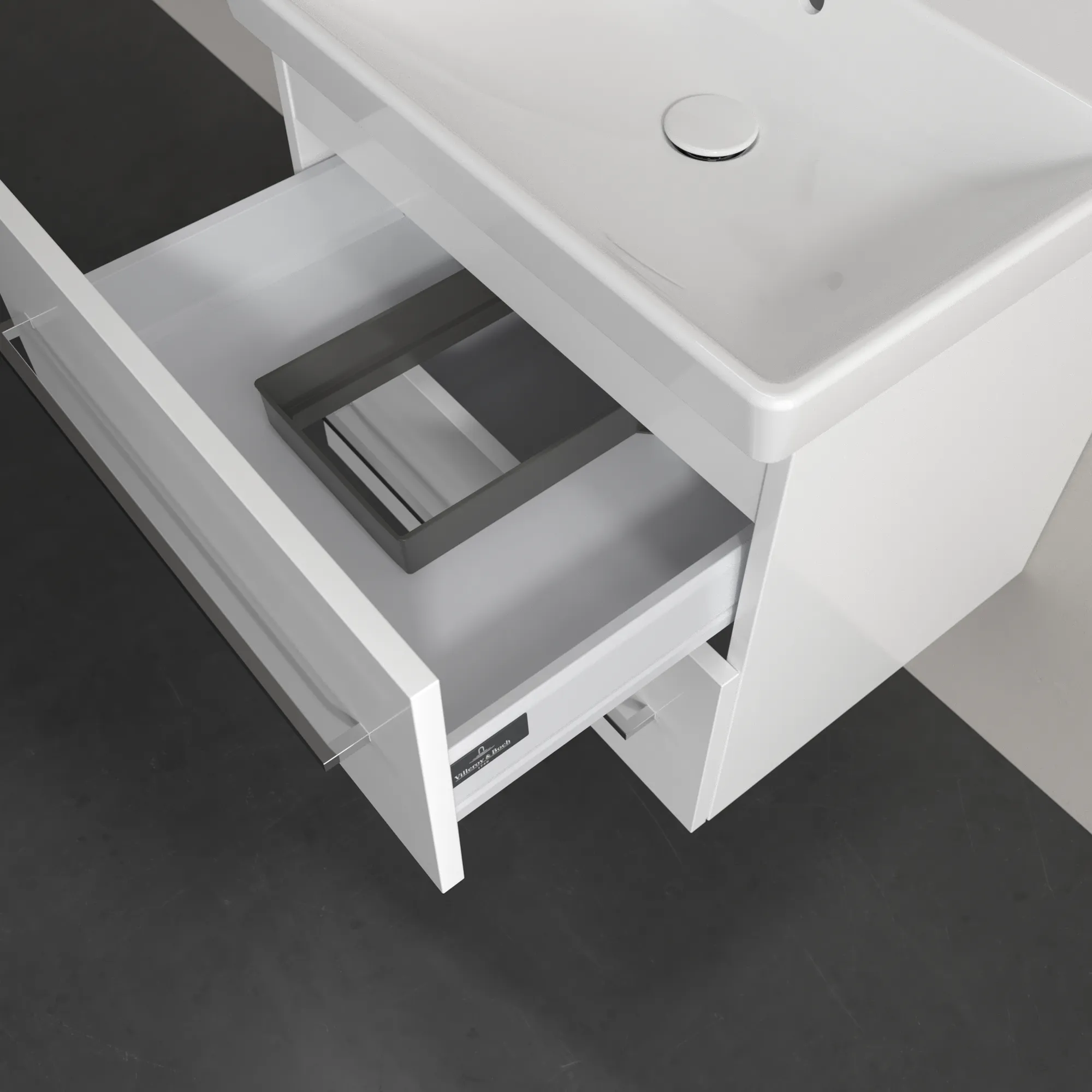 Villeroy & Boch Avento Waschbeckenunterschrank A88900, 576x514x484mm, 2 Auszüge, Brilliant White Villeroy & Boch Avento Waschbeckenunterschrank A88900, 576x514x484mm, 2 Auszüge, Brilliant White