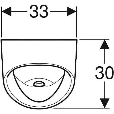 Urinal trigonal „Renova“, Zulauf von oben, Befestigung verdeckt, ohne Zielobjekt 33 × 60 × 30 cm 