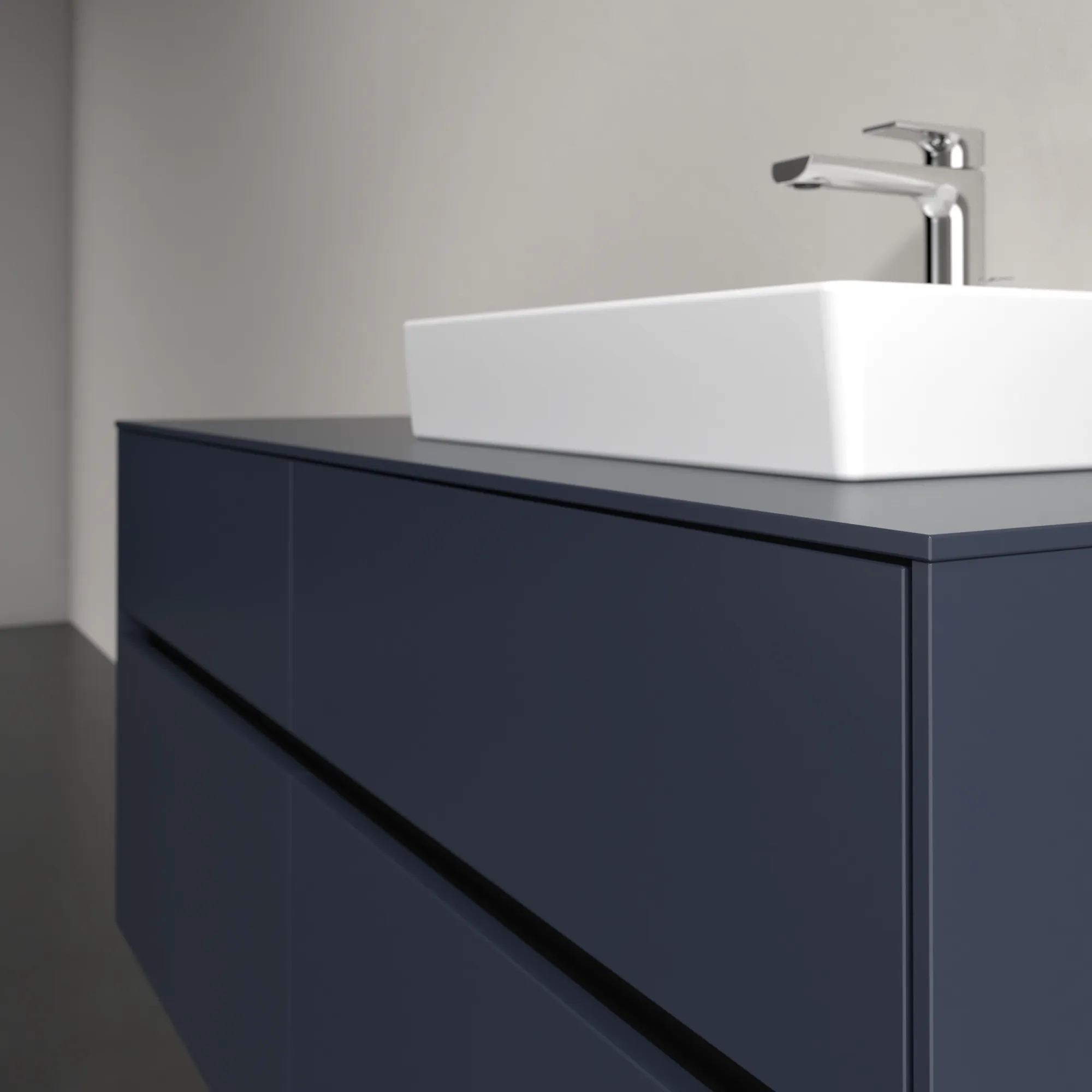Villeroy & Boch Waschtischunterschrank „Collaro“ 1200 × 548 × 500 mm Marine Blue, ohne Beleuchtung, für Becken rechts