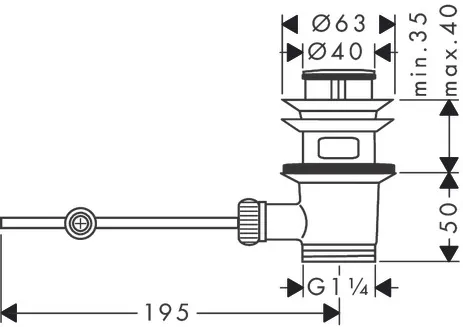 Ablaufventil Waschtischmischer und Bidetmischer DN32 chrom