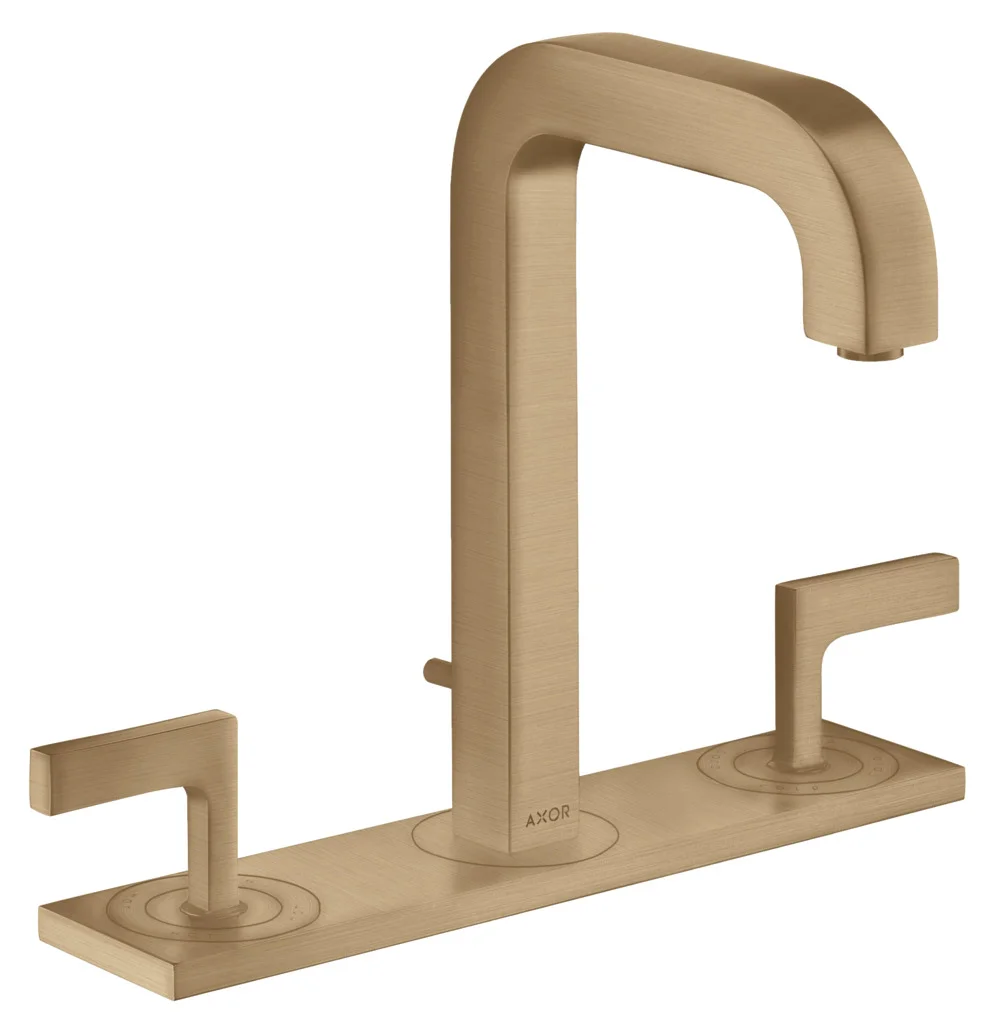 Hansgrohe AXOR Citterio 3-Loch Waschtischarmatur Brushed Bronze, ComfortZone 170, Ausladung 140 mm, Hebelgriff, Normalstrahl