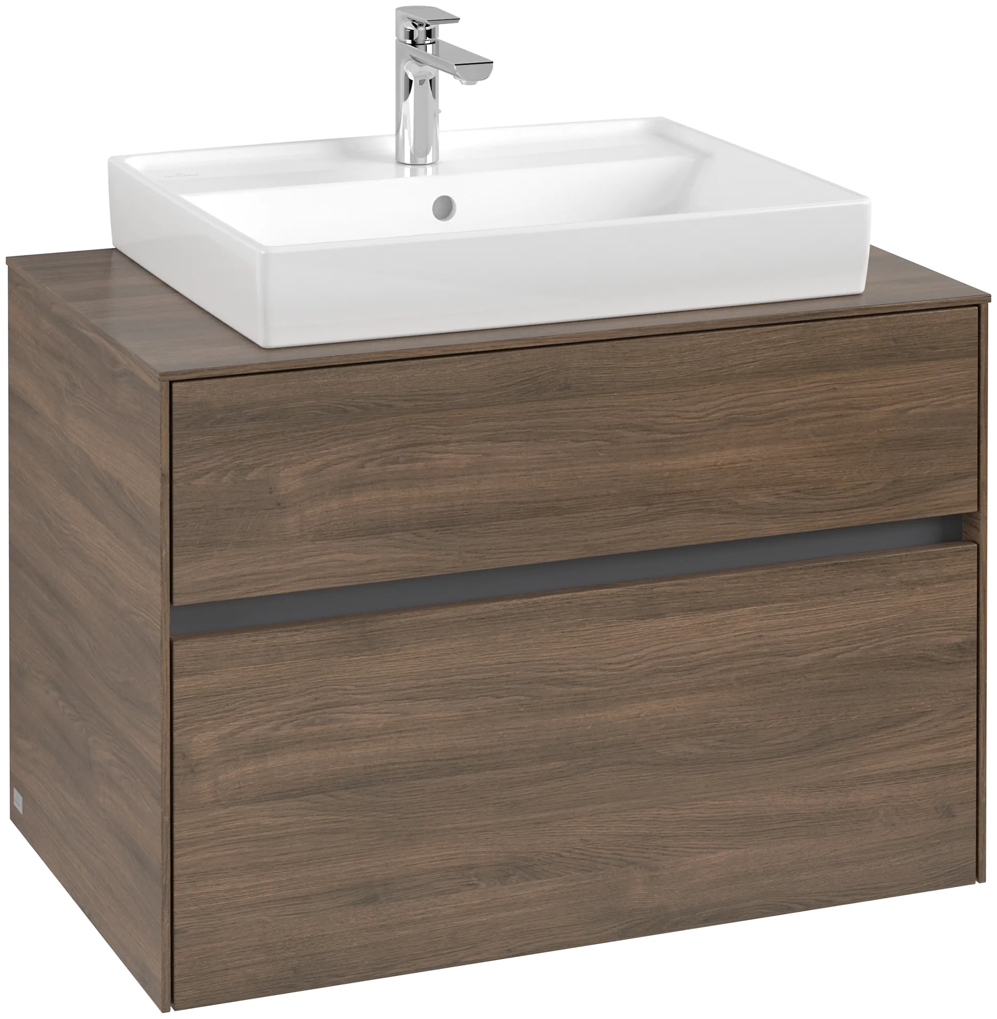 Villeroy & Boch Waschbeckenunterschrank Collaro Arizona Oak, 800x548x500 mm, Eckig mit SoftClosing und integrierten Aluminiumgriffen Villeroy & Boch Waschbeckenunterschrank Collaro Arizona Oak, 800x548x500 mm, Eckig mit SoftClosing und integrierten Aluminiumgriffen