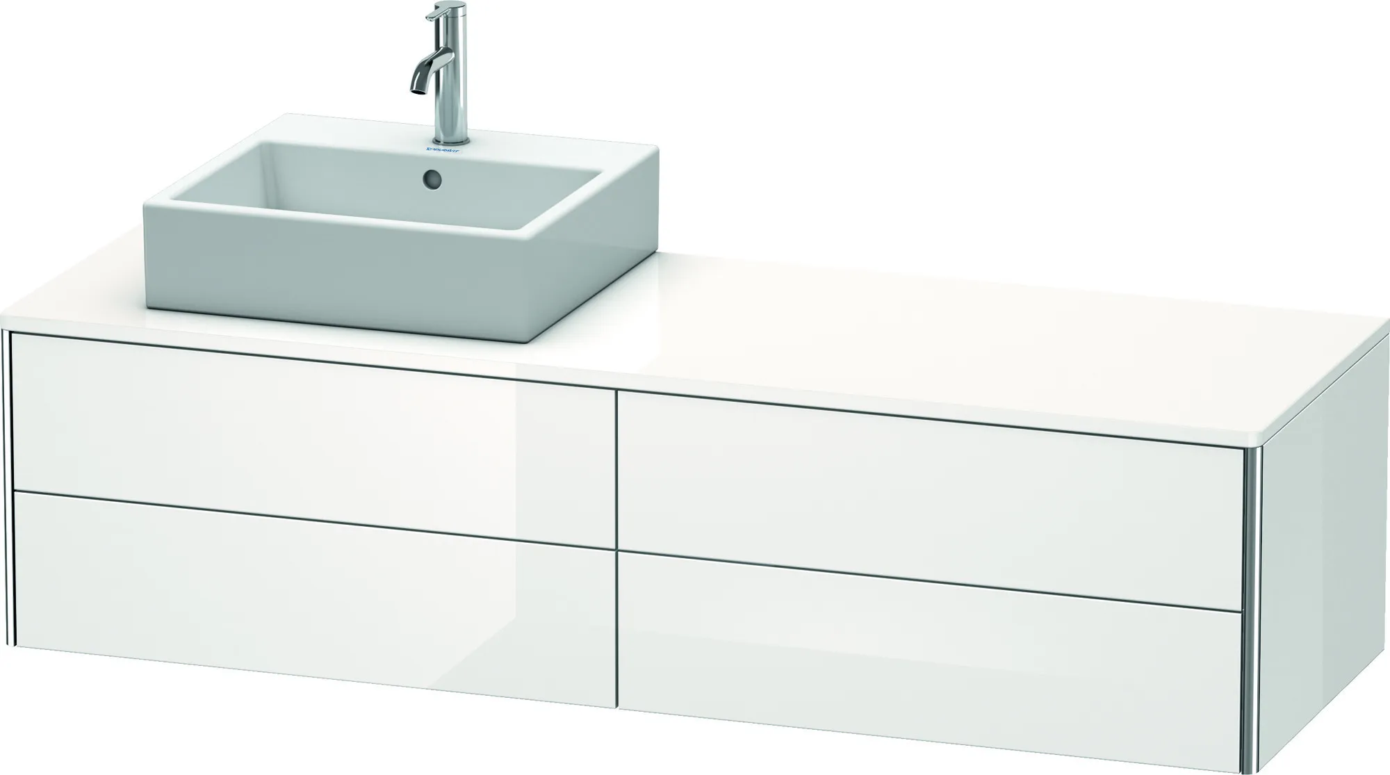 Duravit Waschtischunterschrank wandhängend „XSquare“ 160 × 40 × 54,8 cm Weiß Hochglanz Duravit Waschtischunterschrank wandhängend „XSquare“ 160 × 40 × 54,8 cm Weiß Hochglanz