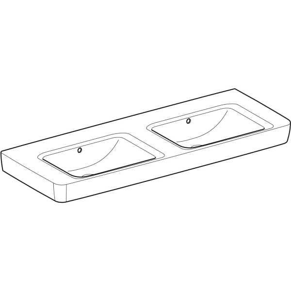 Wandwaschtisch „Renova Plan“, rechteckig 130 × 48 cm in weiß alpin