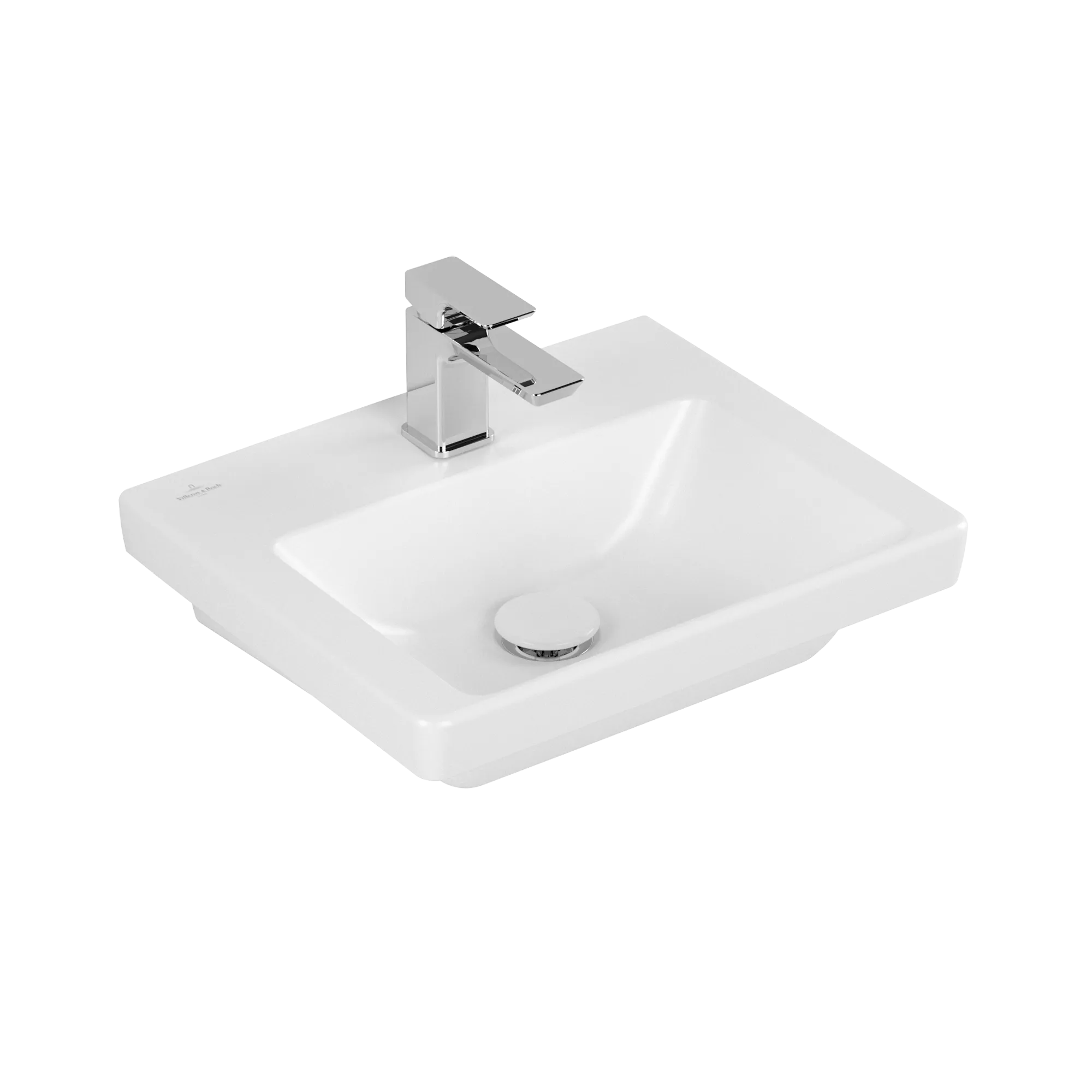 Villeroy & Boch Handwaschbecken für Montage mit Möbel „Subway 3.0“ 450 × 370 × 145 mm, mit Hahnlochbohrung, Hahnlochposition mittig in Stone White Villeroy & Boch Handwaschbecken für Montage mit Möbel „Subway 3.0“ 450 × 370 × 145 mm, mit Hahnlochbohrung, Hahnlochposition mittig in Stone White