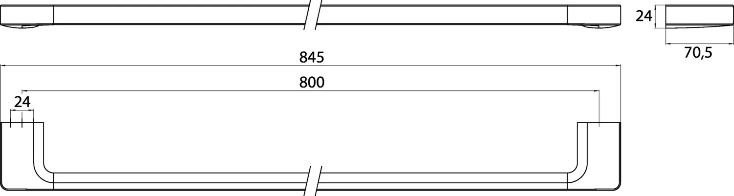 trend Badetuchhalter, 800mm, chrom trend Badetuchhalter, 800mm, chrom
