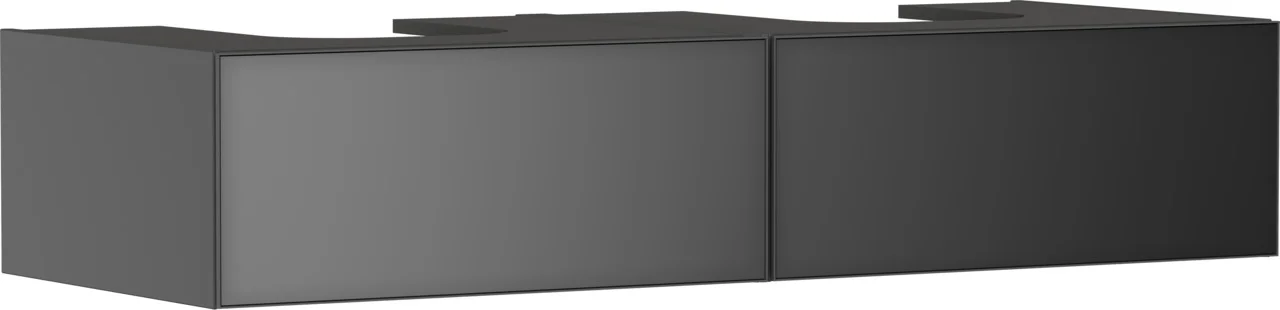 Hansgrohe Xevolos E Waschtischunterschrank Schiefergrau Matt, 1370x550 mm, 2 Schubkästen, grifflos mit PushOpen und SoftClose, vormontiert