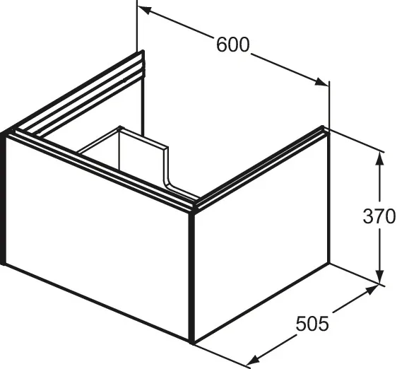 Ideal Standard Waschtischunterschrank „Conca“ 60 × 37 × 50,5 cm Weiß matt lackiert Ideal Standard Waschtischunterschrank „Conca“ 60 × 37 × 50,5 cm Weiß matt lackiert