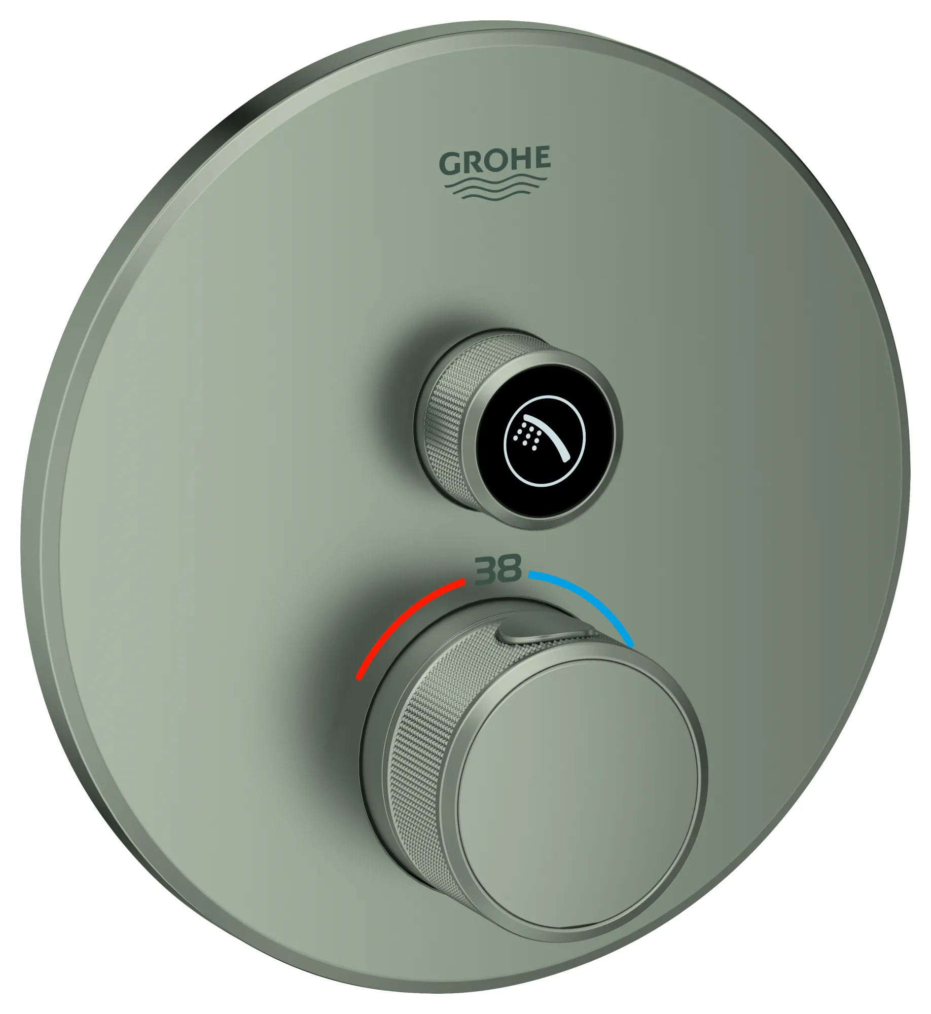 Thermostat Grohtherm SmartControl 29118, mit einem Absperrventil, Fertigmontageset für Rapido SmartBox, Wandrosette rund, chrom