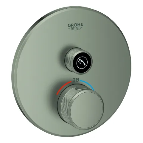 Thermostat Grohtherm SmartControl 29118, mit einem Absperrventil, Fertigmontageset für Rapido SmartBox, Wandrosette rund Thermostat Grohtherm SmartControl 29118, mit einem Absperrventil, Fertigmontageset für Rapido SmartBox, Wandrosette rund