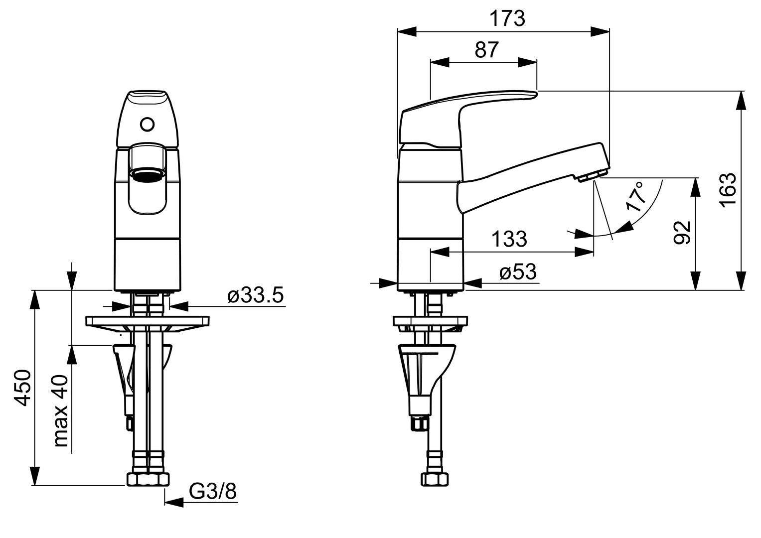 HansaPINTO Waschtischarmatur Hansapinto 2017 Einhebelmischer Chrom