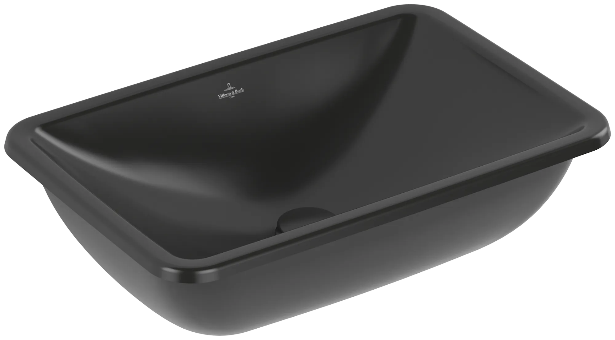 Villeroy & Boch Unterbauwaschtisch aus TitanCeram „Loop & Friends“ 600 × 405 × 185 mm, ohne Hahnlochbohrung in Pure Black Villeroy & Boch Unterbauwaschtisch aus TitanCeram „Loop & Friends“ 600 × 405 × 185 mm, ohne Hahnlochbohrung in Pure Black