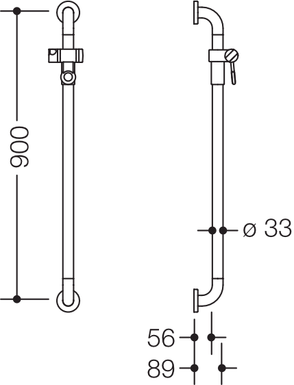 Brausehalterstange „Serie 801“ in Umbra