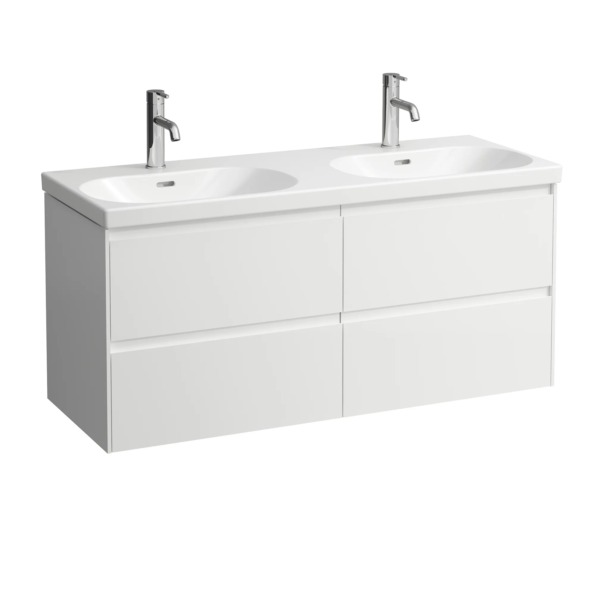 Waschtischunterbau LANI 442x1182x515 mit 4 Schubladen integrierter Griffleiste Vollauszug und Soft-Close für Waschtisch LUA H814081 weiß matt Front- & Korpusfarbe: Weiß matt Waschtischunterbau LANI 442x1182x515 mit 4 Schubladen integrierter Griffleiste Vollauszug und Soft-Close für Waschtisch LUA H814081 weiß matt Front- & Korpusfarbe: Weiß matt