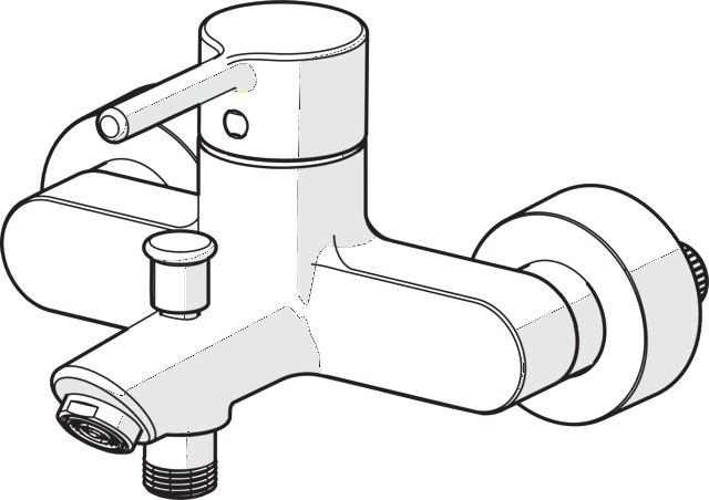 HansaVANTIS EHM Wannenfüll- und Brausebatterie 5244, Ausladung 154 mm, Chrom Pinhebel HansaVANTIS EHM Wannenfüll- und Brausebatterie 5244, Ausladung 154 mm, Chrom Pinhebel